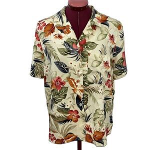 Vintage Alfred Dunner Women's Tropical Floral Button-Down Hawaiian Shirt